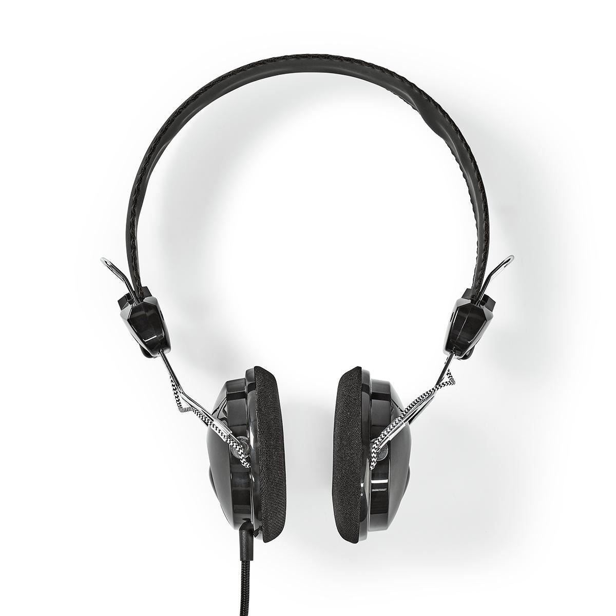Nedis Wired Headphones 1.1m Round Cable On-Ear Lightweight Black - HPWD1104BK