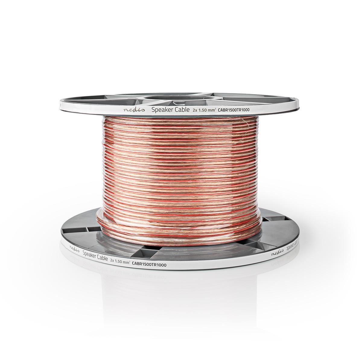 Nedis Speaker Cable 2x 1.50 mm2 100m Reel Transparent - CABR1500TR1000