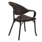 Dellonda Armchair Weather Resistant PP Body Stackable x 6, Dark Wood DG205