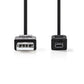 Nedis USB 2.0 Cable A Male to Hirose Mini 4-pin Male 2m Black CCGP60200BK20