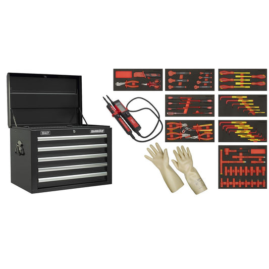 Sealey 63pc Insulated Tool Kit with 5 Drawer Topchest TBTECOMBO1