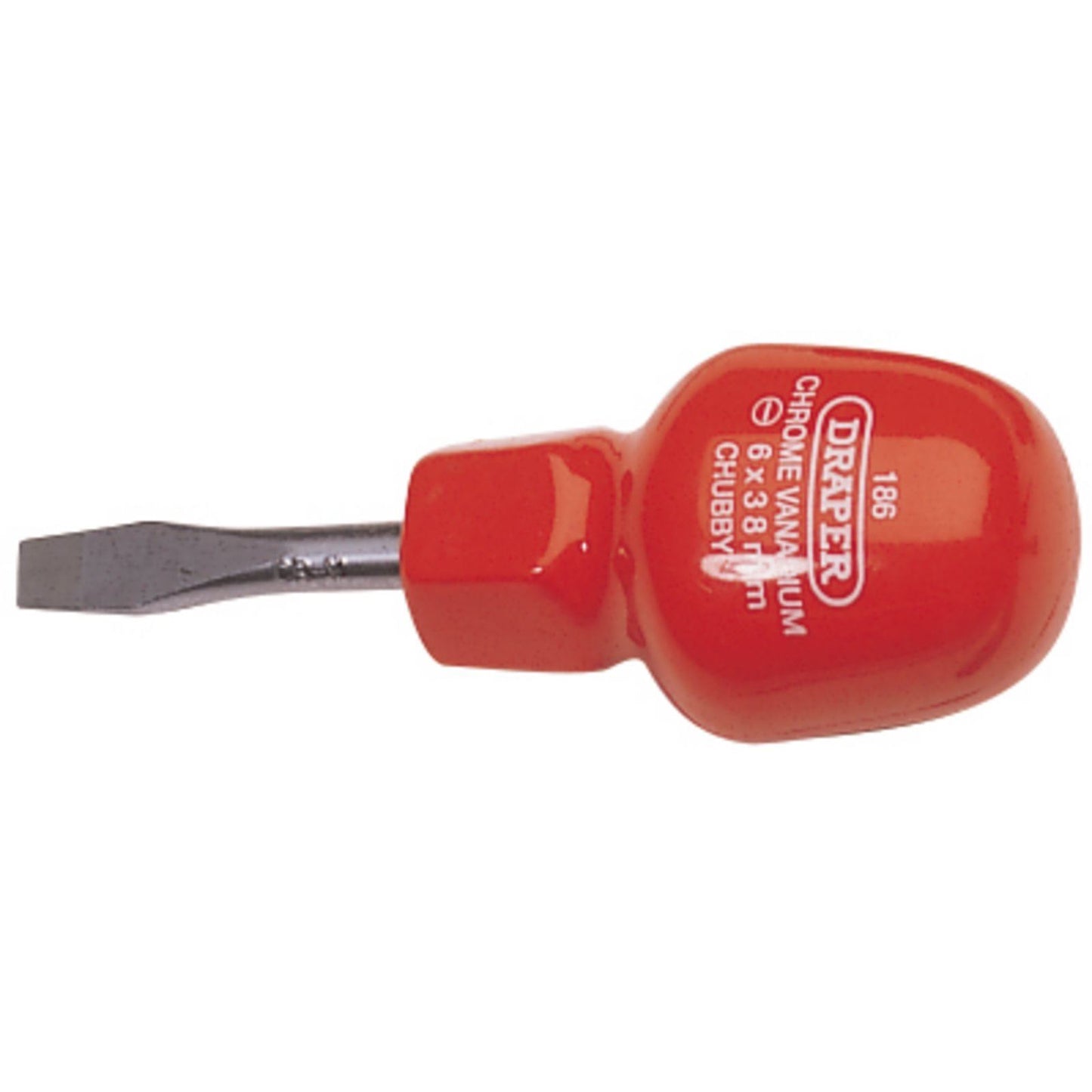 Draper 19497 6mm x 38mm Plain Slot Flared Tip Cabinet Pattern Chubby Screwdriver