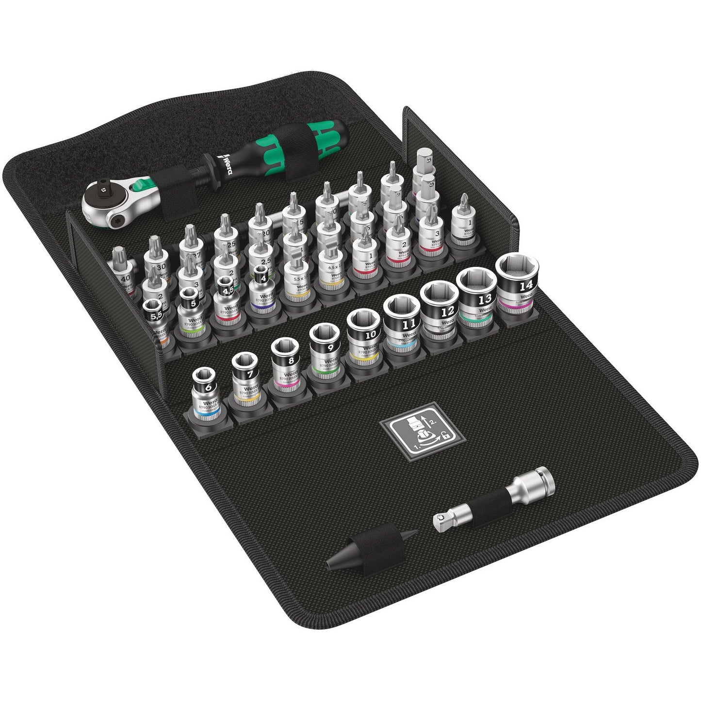 Wera 8100 Sa All-In Zyklop Speed Ratchet Set 1/4 Drive Metric 42Pc 003755