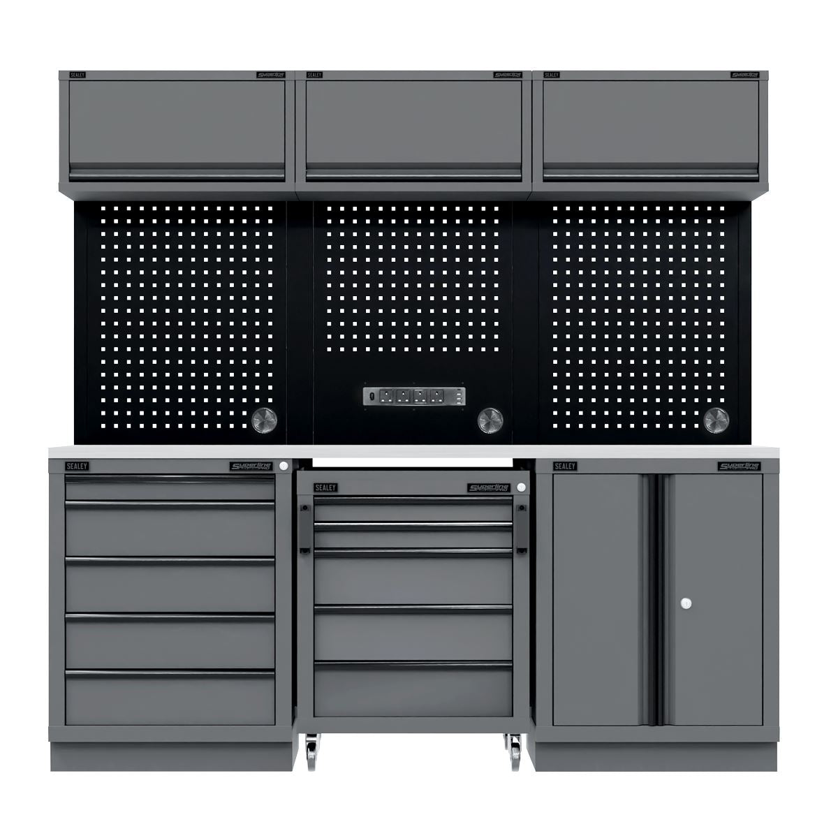 Sealey Superline Black Edition Storage System with Stainless Worktop 2.04m