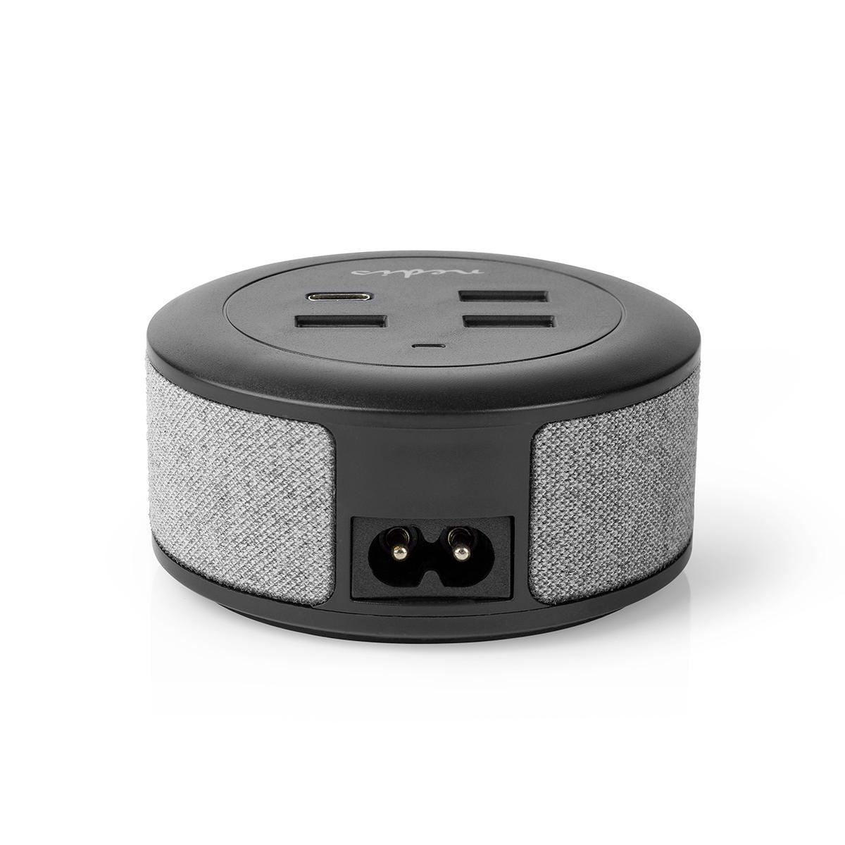 Nedis Fabric Desktop Family Charger 3x USB 2.1 A (Max.) 1x USB-C 30W PD Grey
