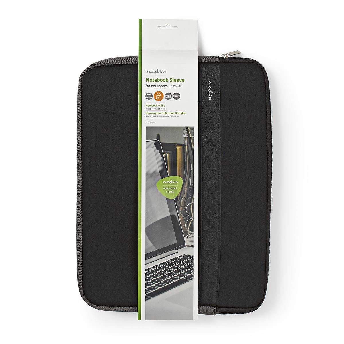 Nedis Notebook Sleeve 15 to 16" Neoprene Black/Anthracite NBSE15100BK