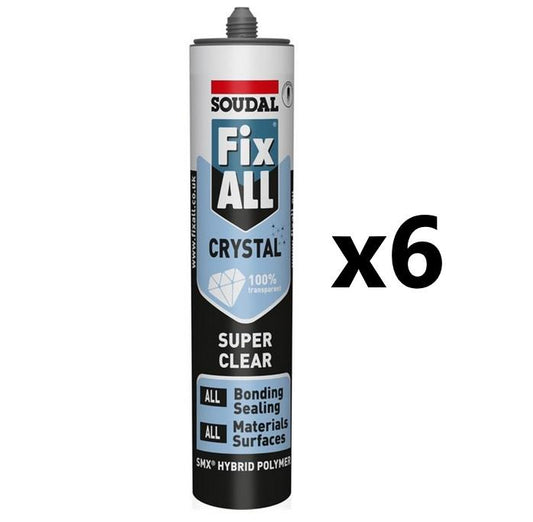 Soudal 6x Fix ALL Crystal CLEAR (290ml)