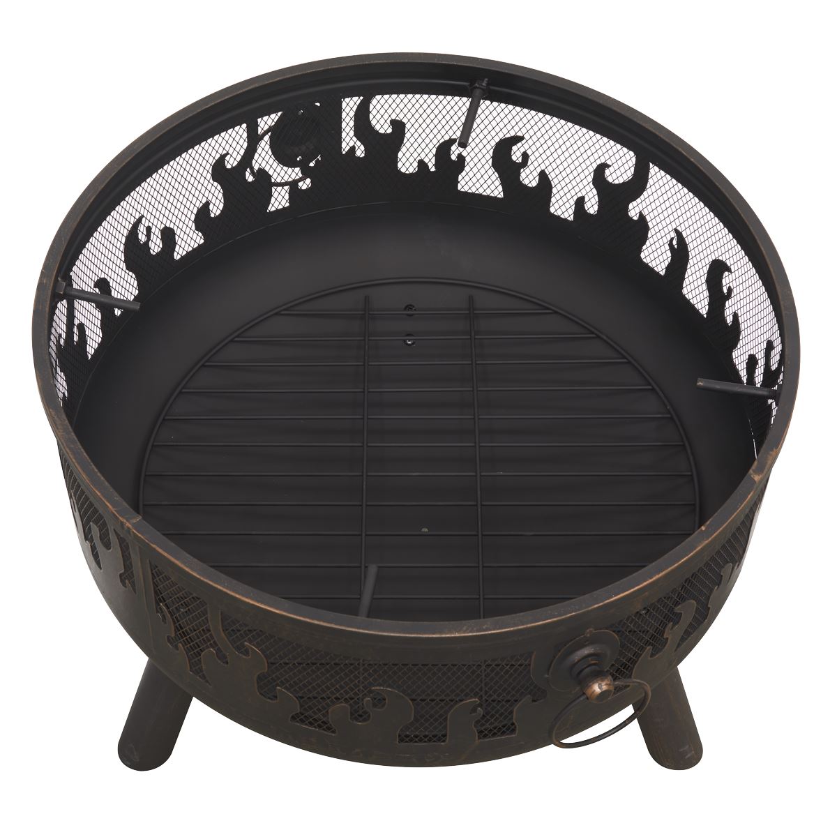 Dellonda Deluxe Firepit Fireplace Outdoor Patio Heater, Cooking Grill & Poker DG117