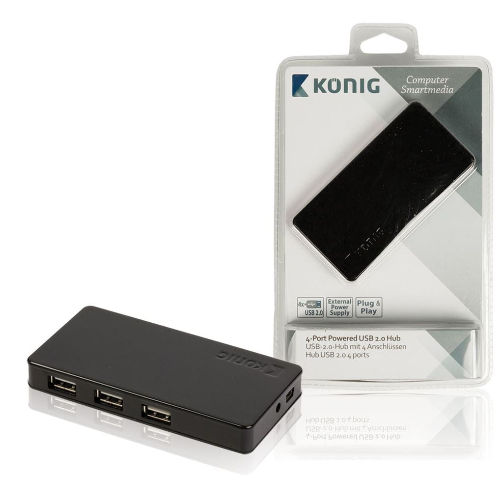 Konig 4-port powered USB 2.0 hub