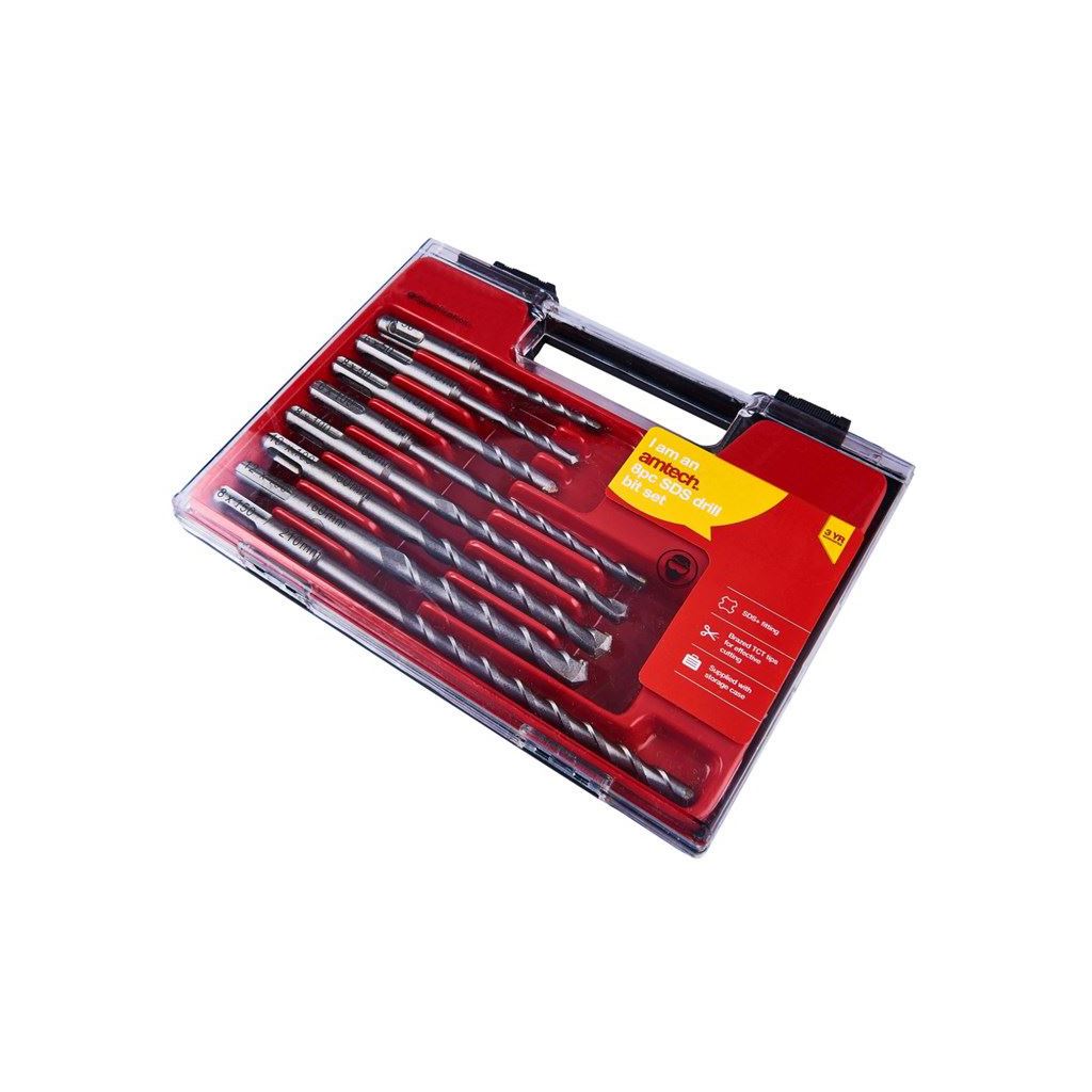 Amtech 8 Piece Sds Masonry Drill Bit Set Storage Case Professional Fits Sds Plus - F0925