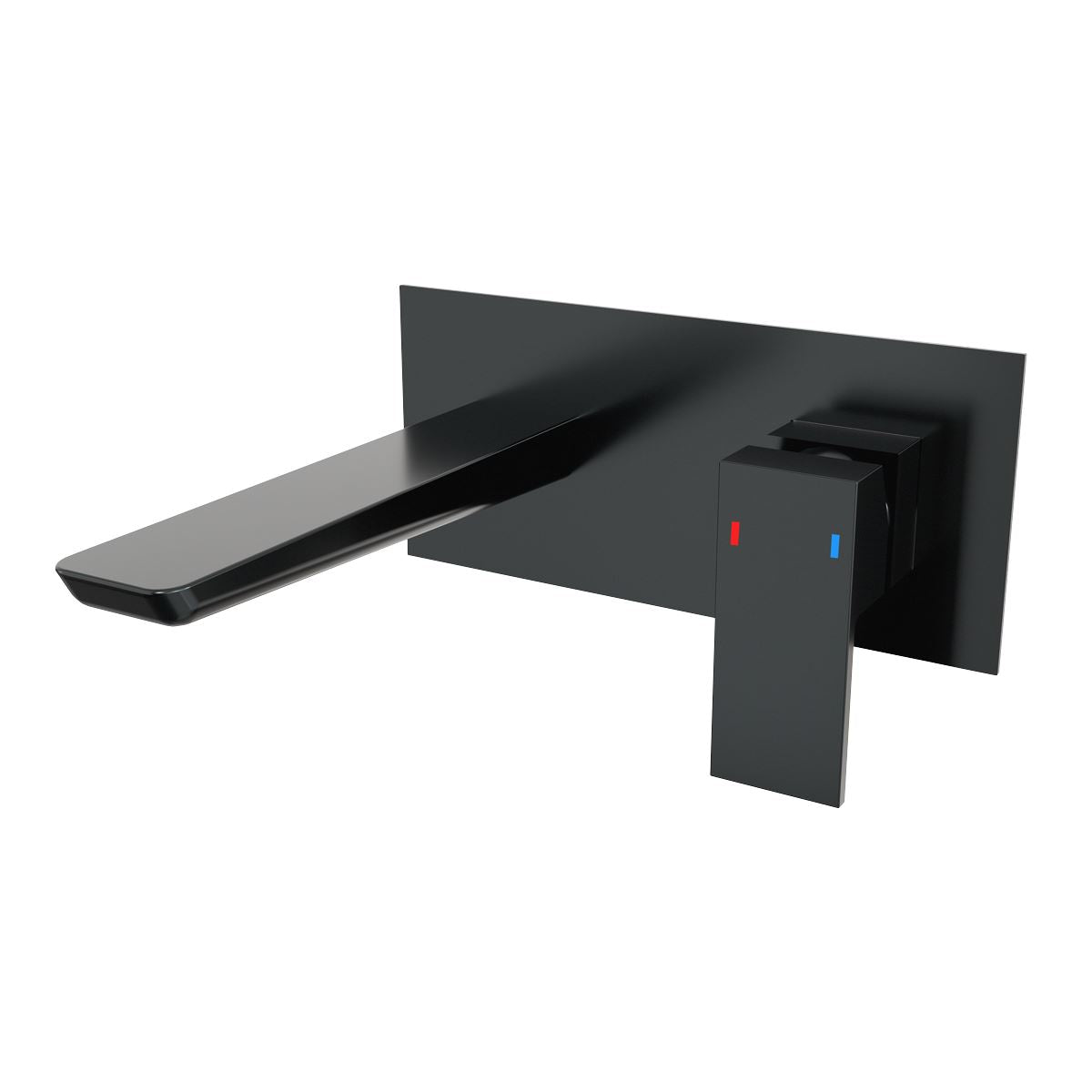 Baridi Wall Mounting Basin Mixer Tap, Square - Matt Black DH397