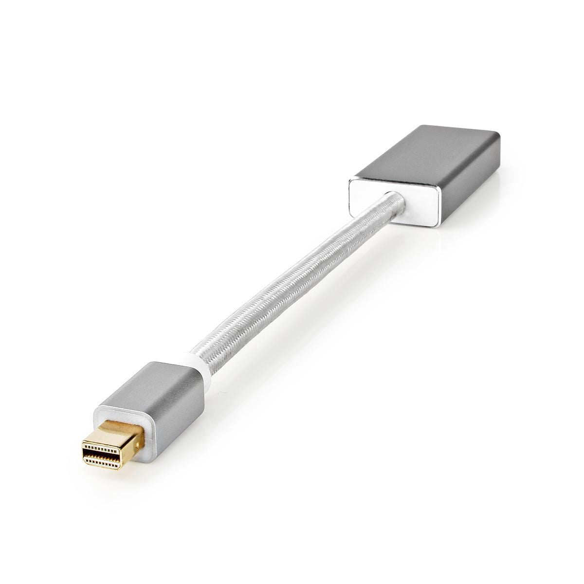Silver Nedis 1.2 Mini DisplayPort Male to HDMI Female 21.6 Gbps 0.2m 20cm 4K - CCTB37450AL02