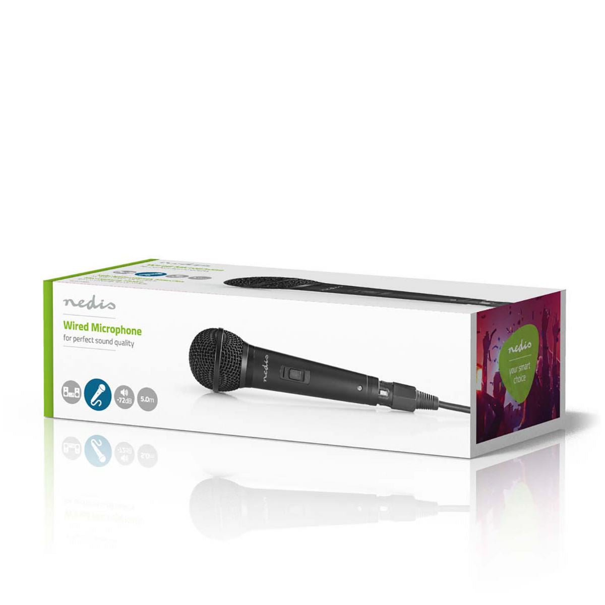 Nedis Wired Microphone -72dB +/-3dB Sensitivity 85 Hz to 11 kHz 5.0 m MPWD25BK