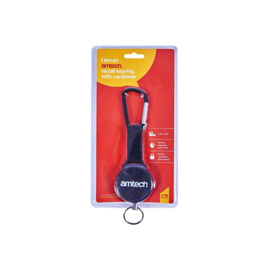 Recoil Keyring Carabiner Clip Steel Snap Hooks Spring Loaded Key Ring Keychain - S6365