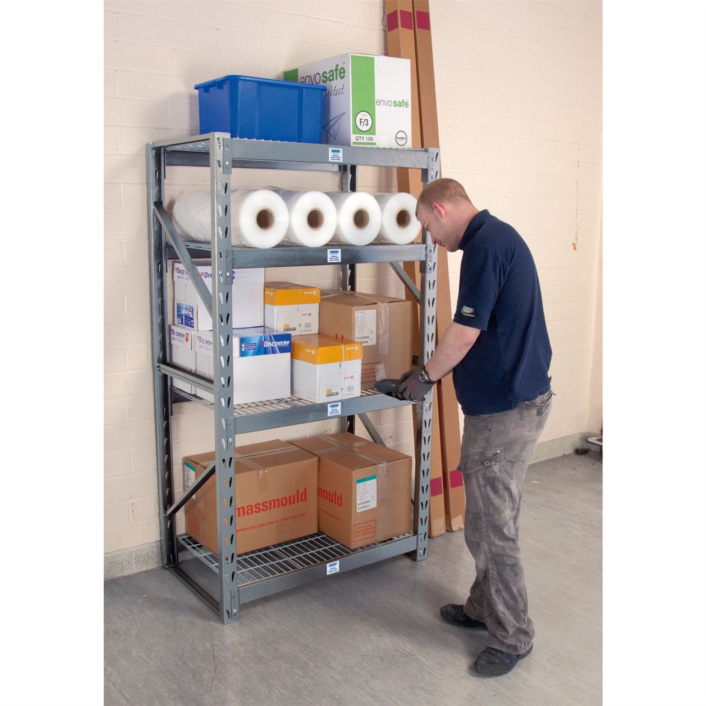 Draper Expert Heavy Duty Steel 4 Shelving Unit - 1040 x 610 x 1830mm (5230) - 05230
