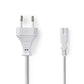 Nedis Power Cable Euro Plug to IEC-320-C7 2m White PCGP11040WT20