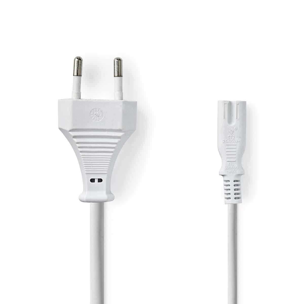 Nedis Power Cable Euro Plug to IEC-320-C7 2m White PCGP11040WT20