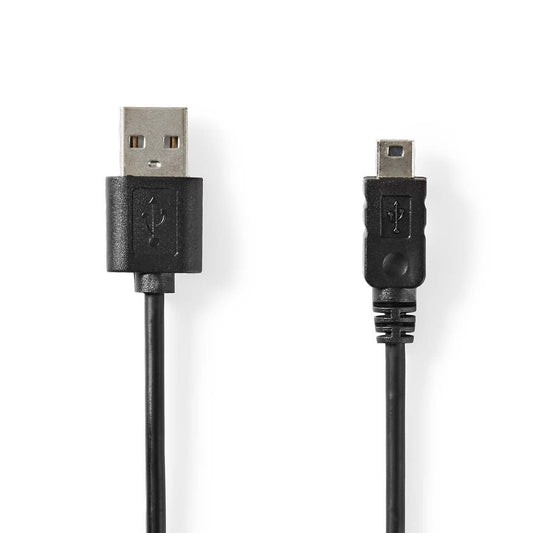 USB Cable USB 2.0 USB-A Male Mini 5-Pin Male 480Mbps Nickel Plated 2m Round PVC
