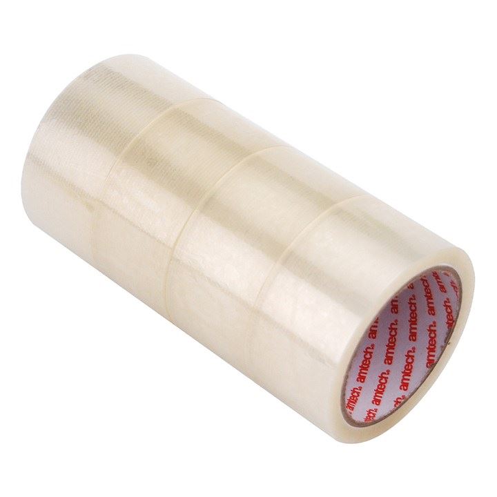 Amtech 4-pack of clear packing tape (50m x 48mm) - W8226