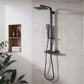 Baridi Thermostatic Shower Mixer Set, 20x20cm Square Head, Adjustable Rail