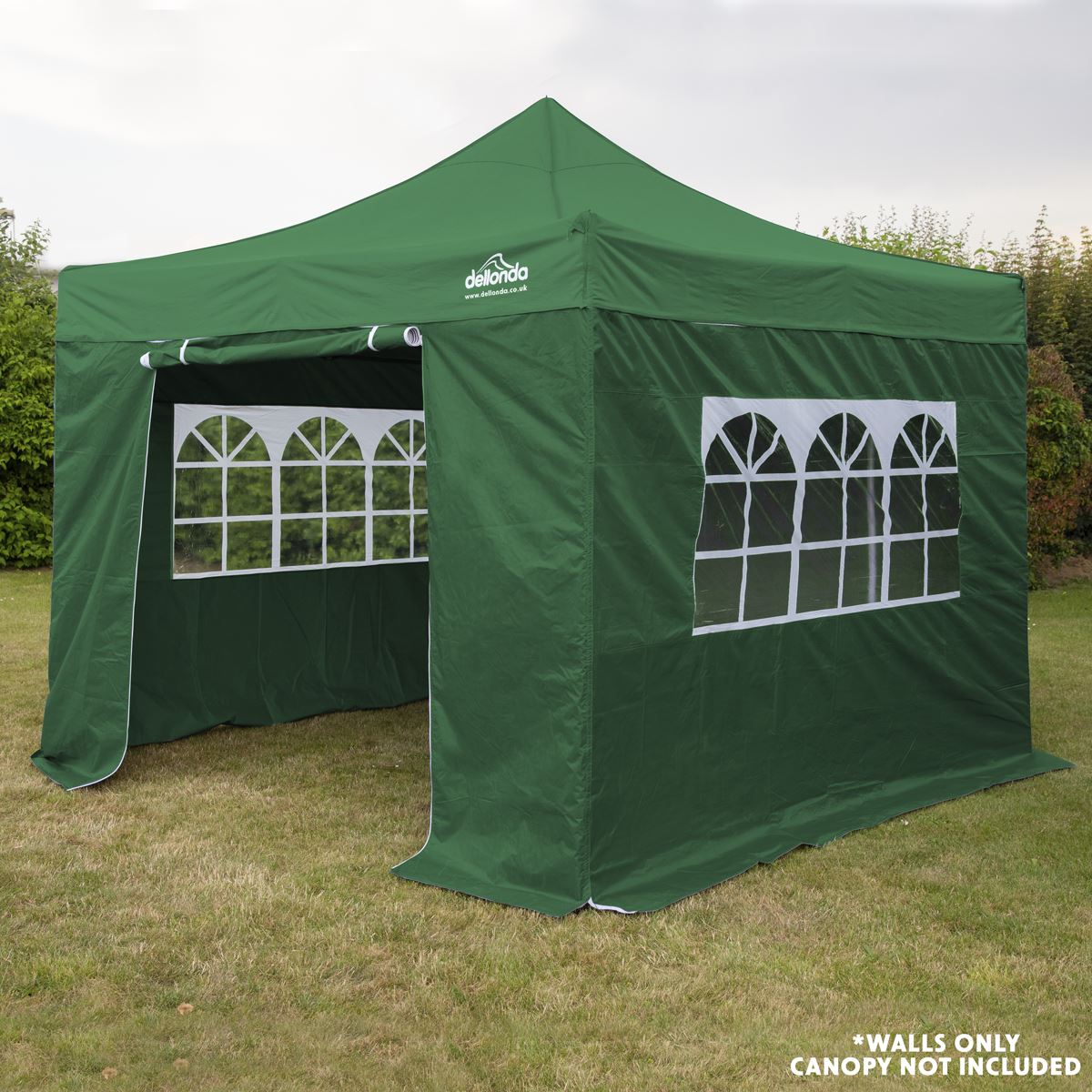 Sealey Dellonda Premium Side Walls/Doors/Windows for Gazebo/Marquee, Fits 2 x 2m Models - Dark Green DG144