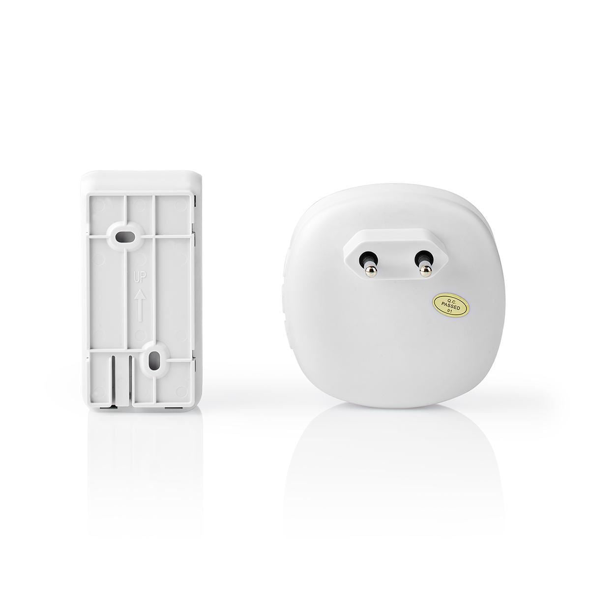 Nedis EU Wireless Doorbell Set Mains Powered 80dB Signal range 100m IP44 White - DOORBK240CWT