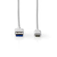 Nedis USB 3.1 Cable USB-C Male to A Male 2m White - CCGW61600WT20