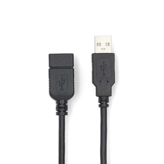 USB Cable USB 2.0 USB-A Male USB-A Female 480Mbps Nickel Plated 1m Round PVC
