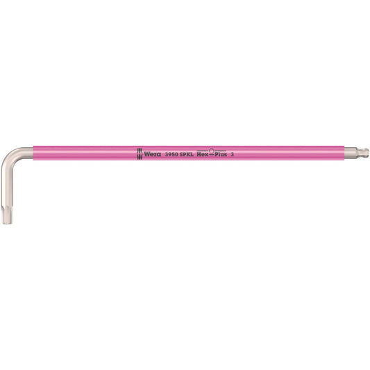 Wera 3950Spkl Multicolour Hex Key 3.0/123 Long Ballend Stainless 022663