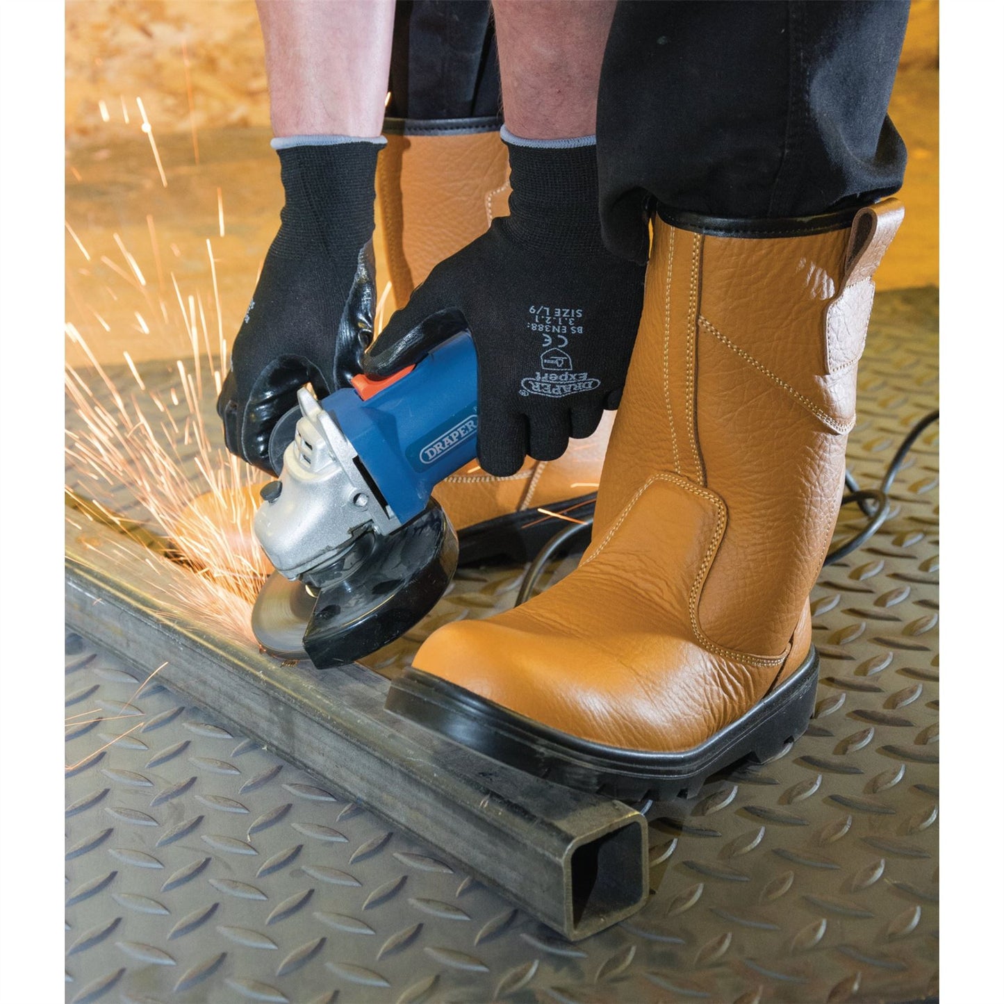 Draper Size uk 9 Eu 43, Fur Lined Rigger Style Boot Steel Toecap Boots 85974