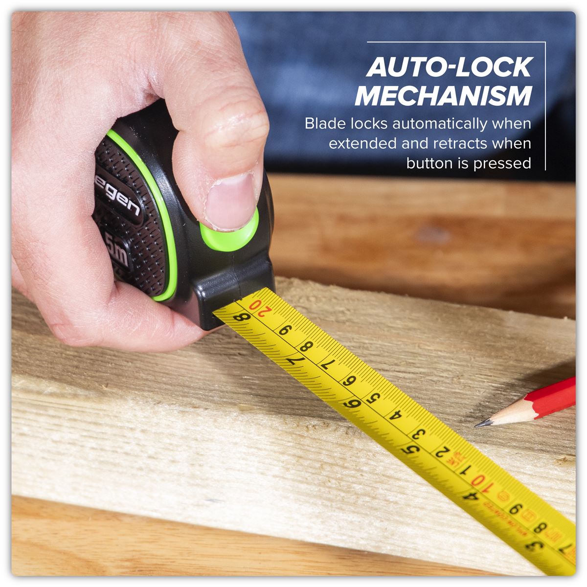 Sealey Siegen Metric/Imperial Auto-Lock Tape Measure 5m(16ft) x 19mm S01328