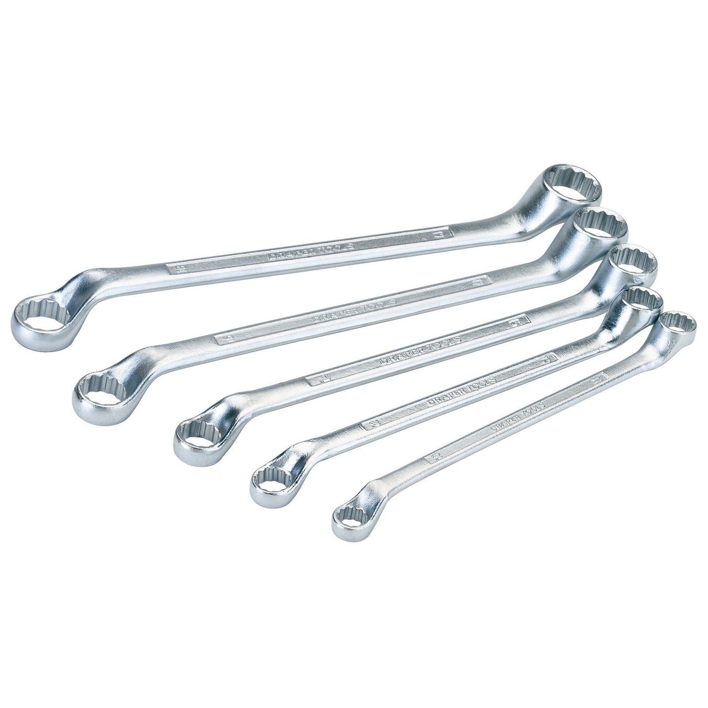 Draper 1x 5 Piece Cranked Metric Ring Spanner Set Professional Tool 35089