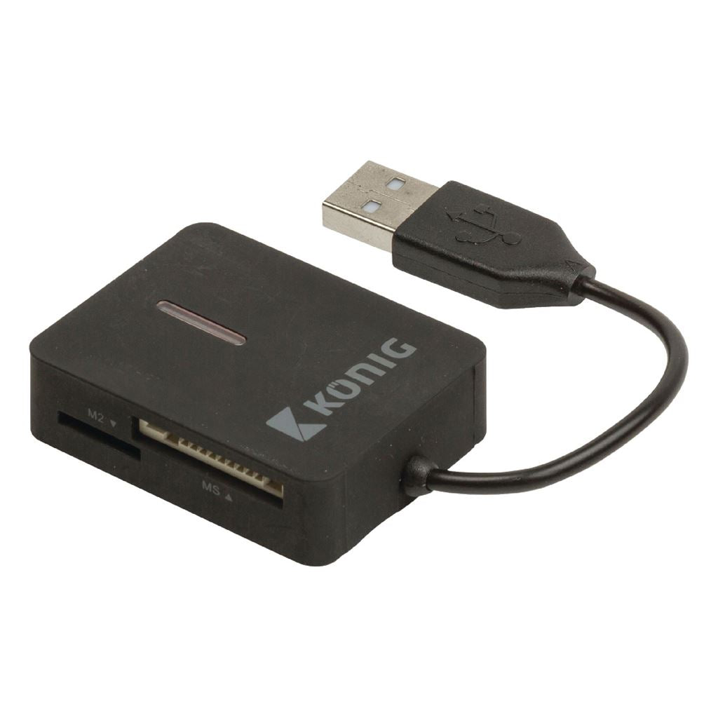Konig All-in-one travel memory card reader USB 2.0 - CRDRU2300BK