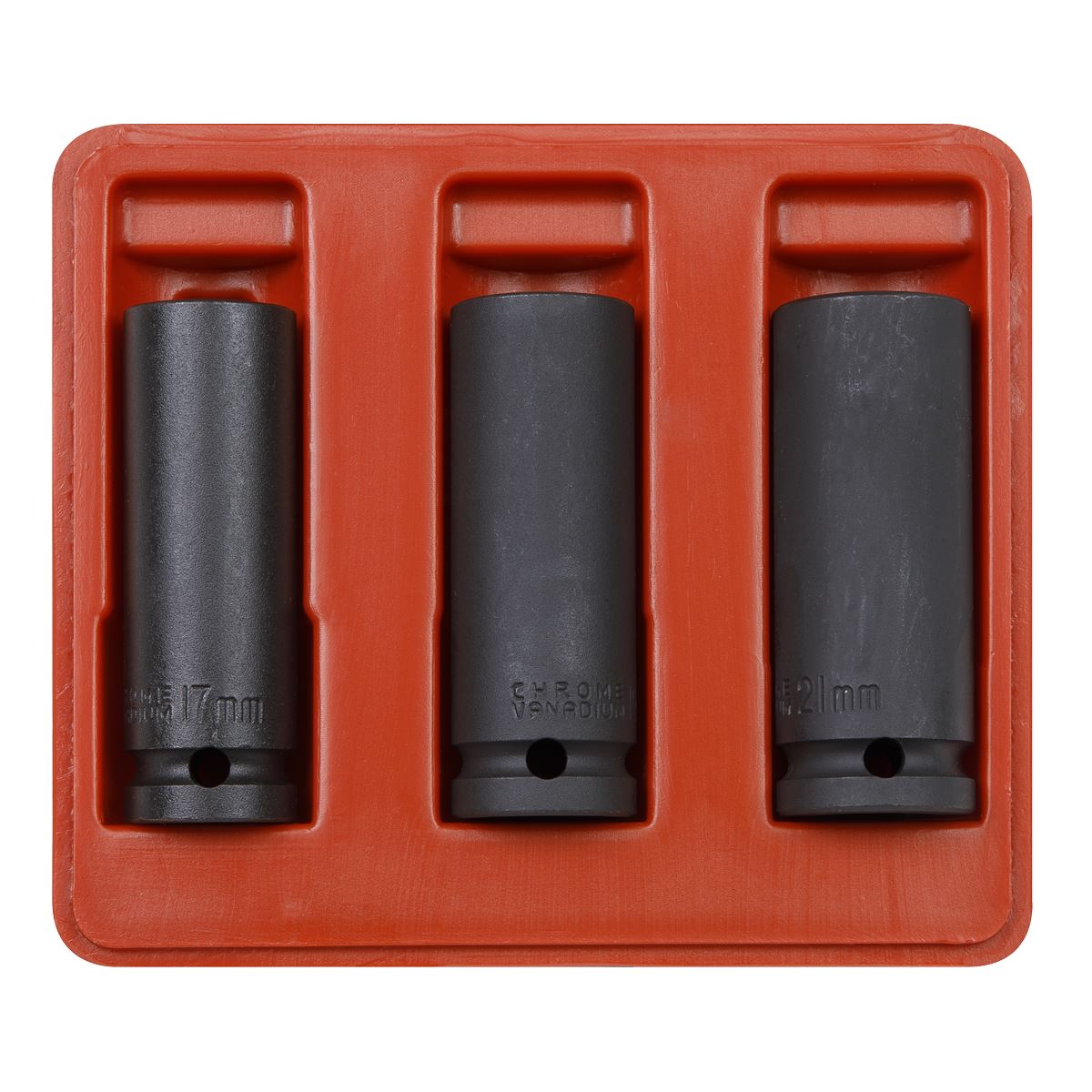 Sealey Impact Socket Set 3pc Deep 1/2"Sq Drive SX043