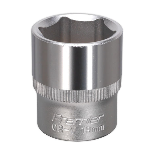 Sealey WallDrive Socket 19mm 3/8"Sq Drive S3819