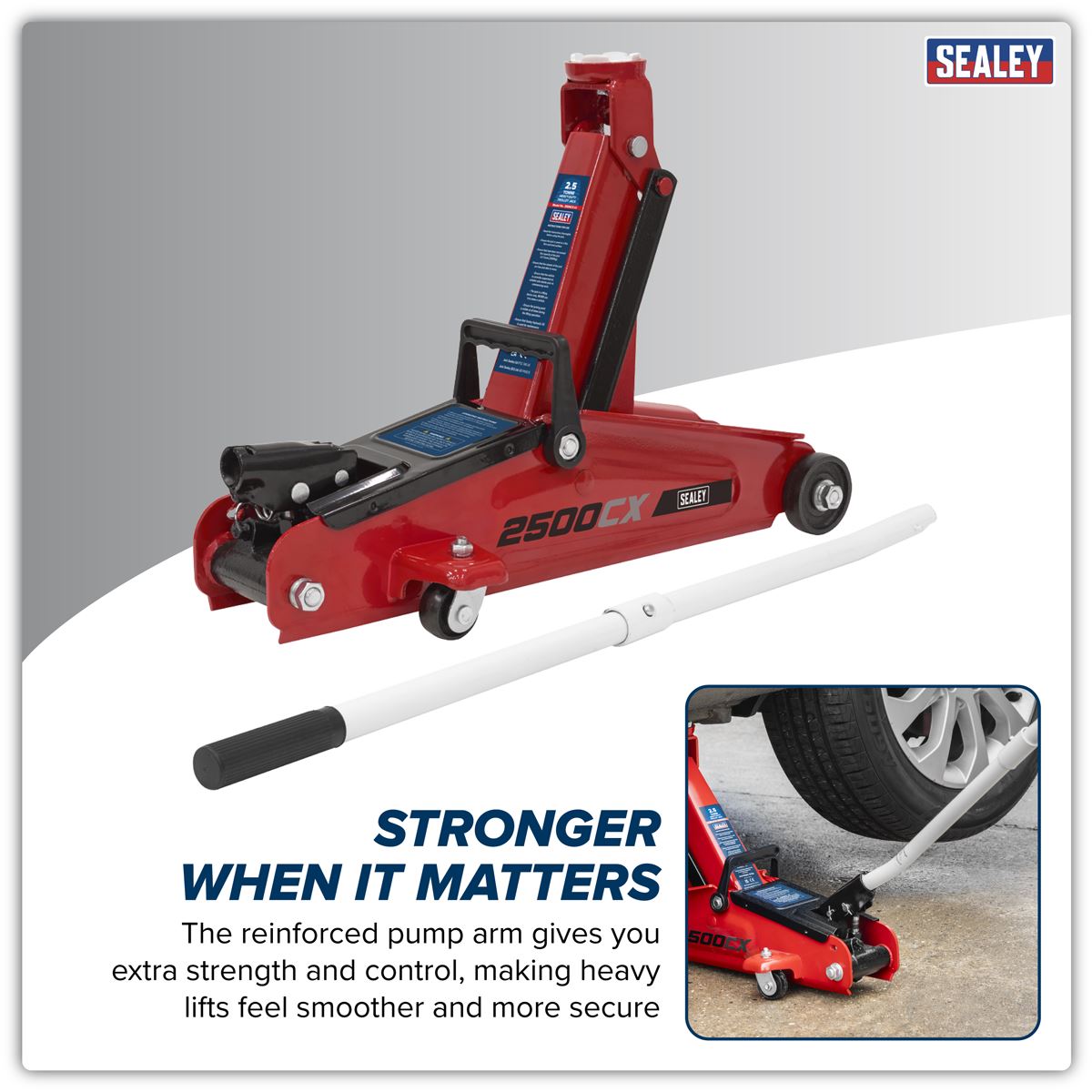 Sealey Heavy-Duty Trolley Jack 2.5 Tonne 2500CX