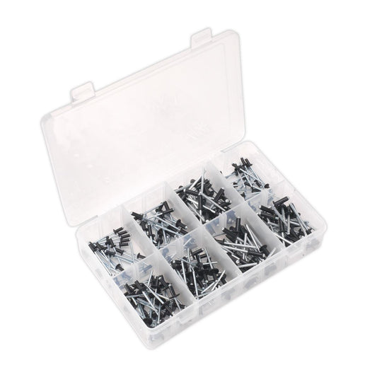 Sealey Rivet Assortment 200pc Black Anodised AB074BR