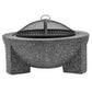 Sealey Dellonda Round MgO Fire Pit with BBQ Grill, 75cm, Safety Mesh Screen - Dark Grey DG191