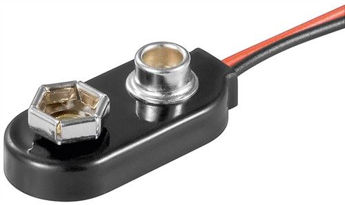 Goobay 1x 9V Block battery holder black Loose cable ends water-repellent (12483)
