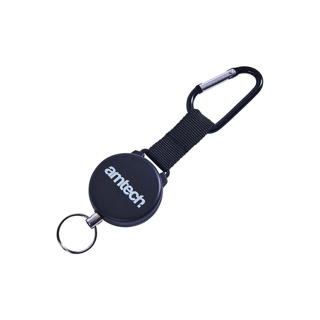 Recoil Keyring Carabiner Clip Steel Snap Hooks Spring Loaded Key Ring Keychain - S6365