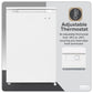 Baridi 55cm Undercounter Freezer with Adjustable Thermostat 85L - White DH250