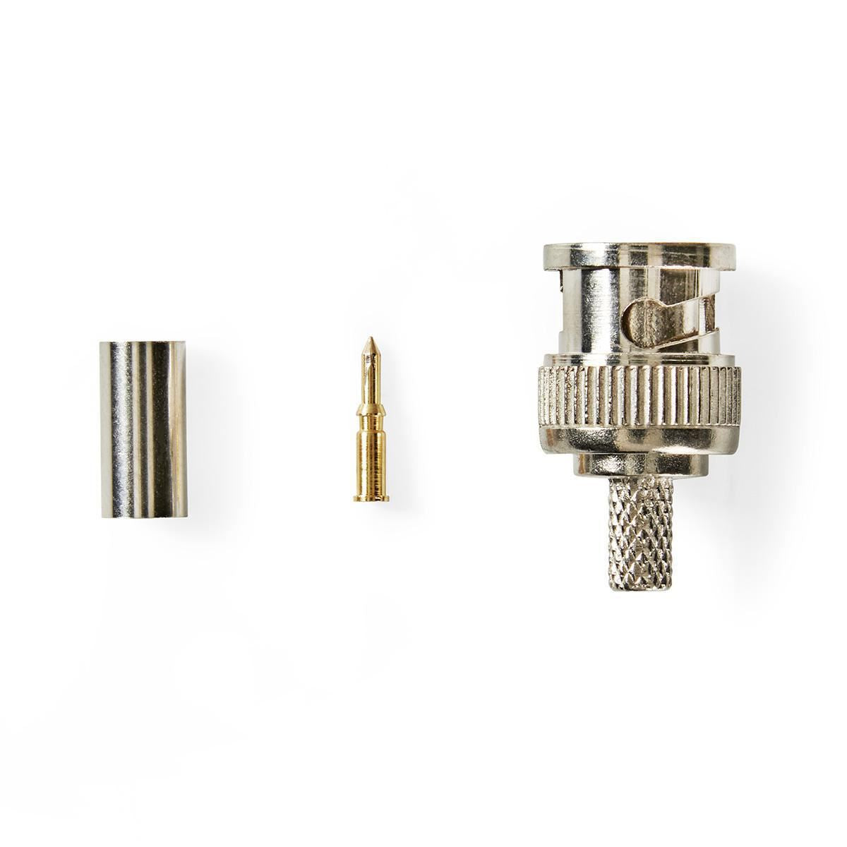 Nedis BNC Connector Male For 6mm Coaxial Cables 25 pieces Metal CVVC01905ME