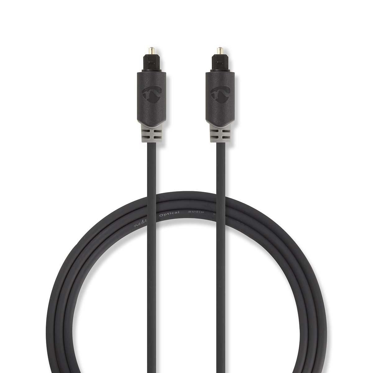 Nedis Optical Audio Cable TosLink Male to TosLink Male 2m Anthracite - CABW25000AT20