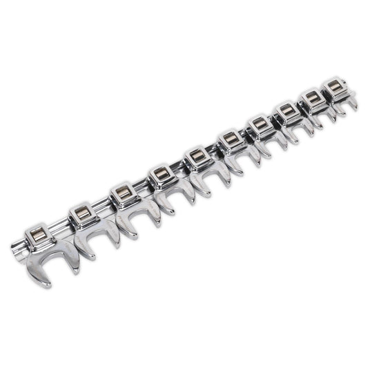 Sealey Crow's Foot Open-End Spanner Set 10pc 3/8"Sq Drive Metric AK5989