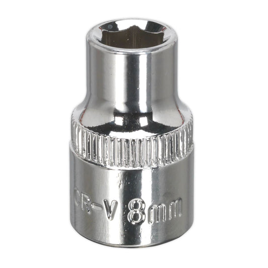 Sealey WallDrive Socket 8mm 3/8"Sq Drive Fully Polished SP3808