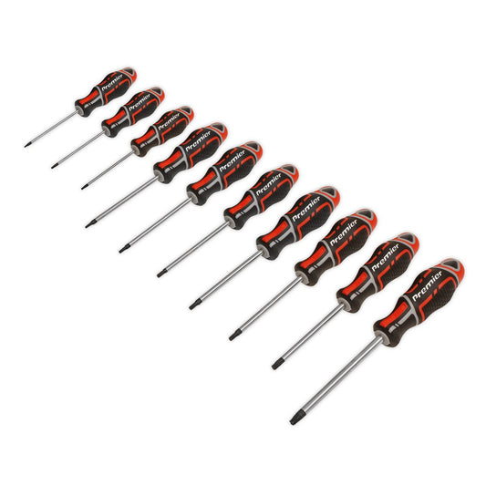 Sealey Screwdriver Set 10pc TRX-Star* GripMAX Red AK4324