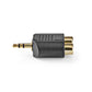 Nedis Stereo 10x Audio Adapter 3.5mm Male to 2x RCA Female Black - CAGP22940BKG