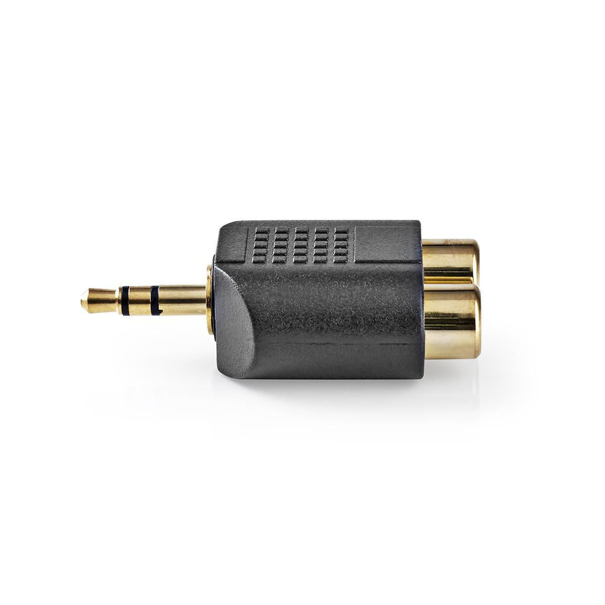 Nedis Stereo 10x Audio Adapter 3.5mm Male to 2x RCA Female Black - CAGP22940BKG