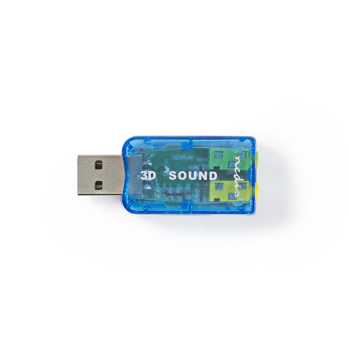Nedis Sound Card 3D sound 5.1 USB 2.0 Double 3.5mm Connector USCR10051BU
