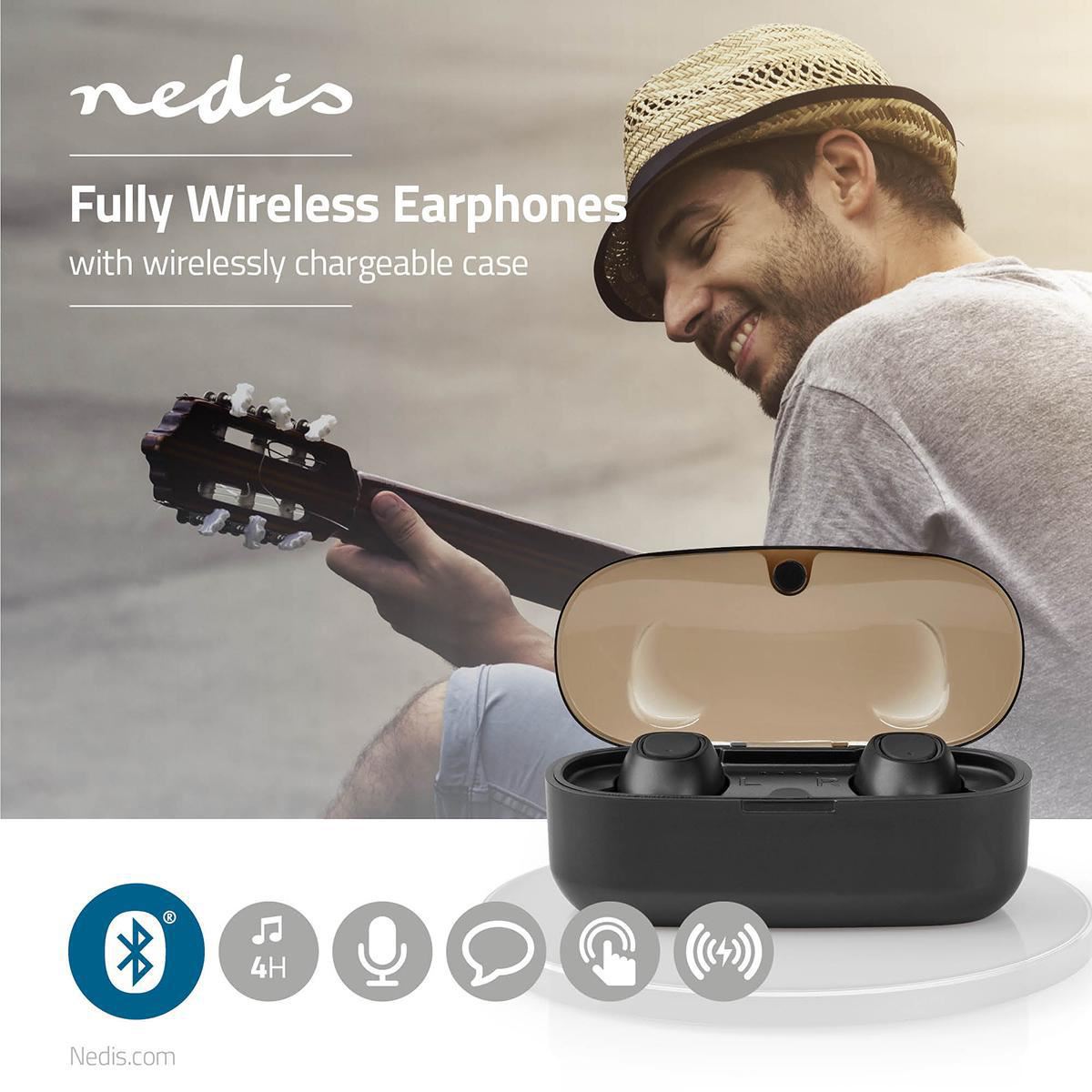 Nedis Fully Wireless Bluetooth® Earphones 5hr Voice Control Wireless Chargeable - HPBT5052BK